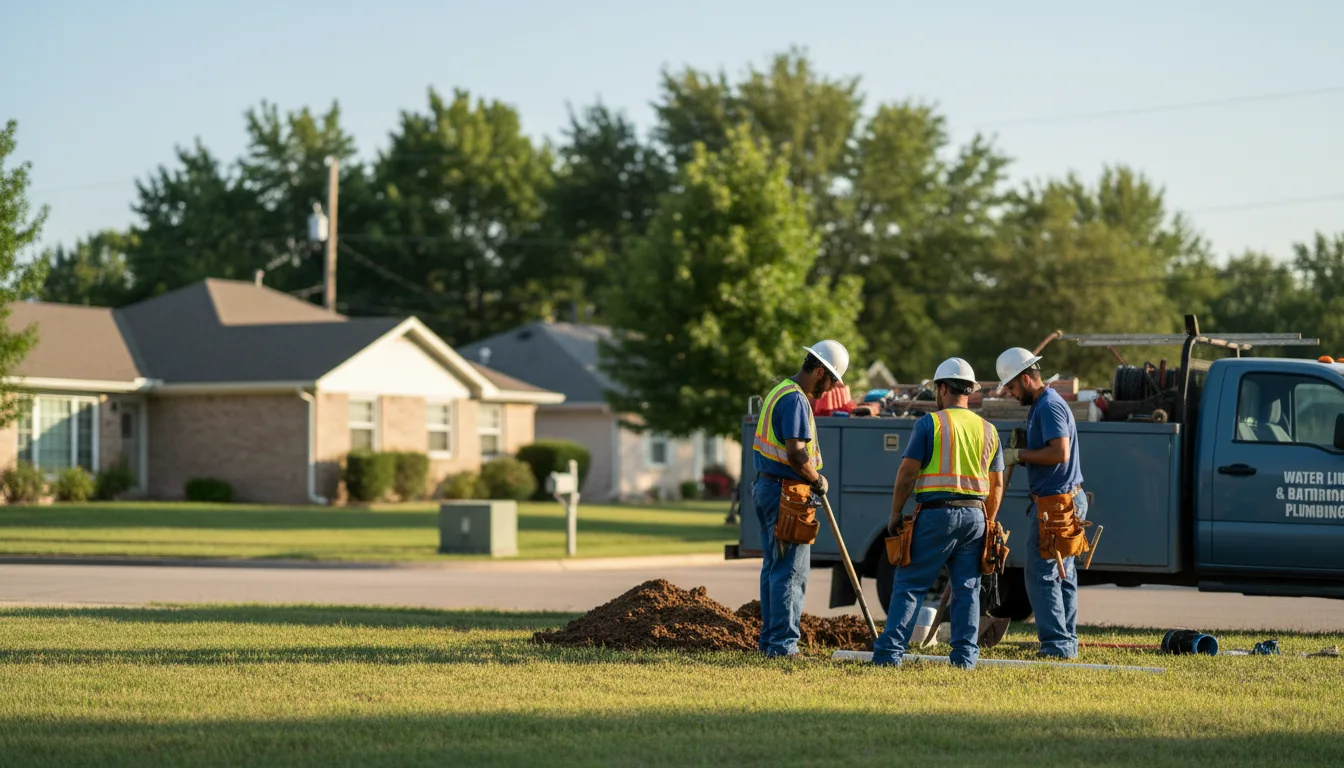 Residential water line and bathroom plumbing service in Troy, KS